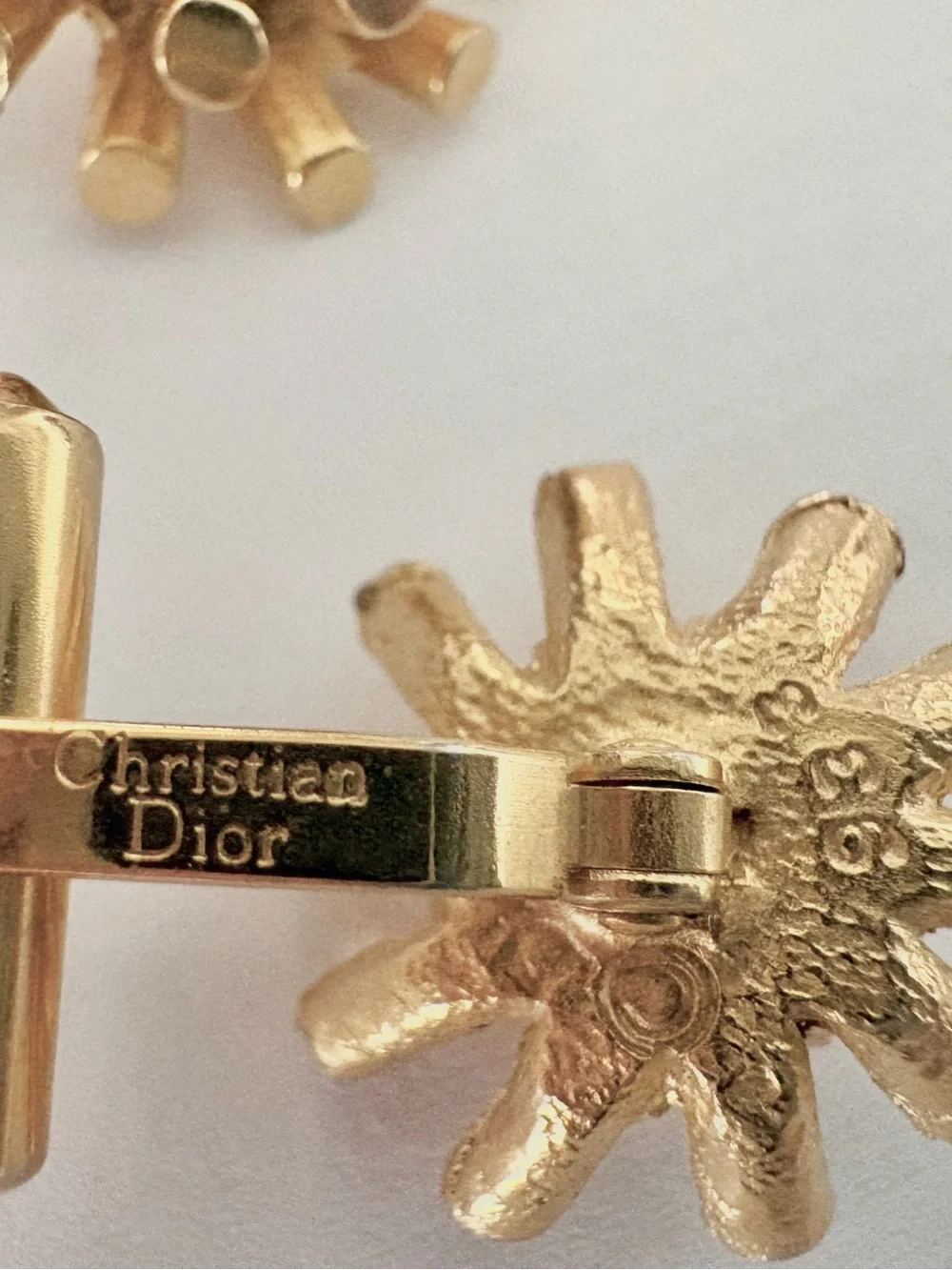Vintage Christian Dior Gold tone Starburst Cufflinks